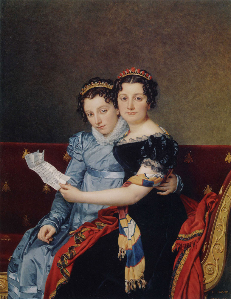 Jacques-Louis David - Portrait of Zénïde and Charlotte Bonaparte