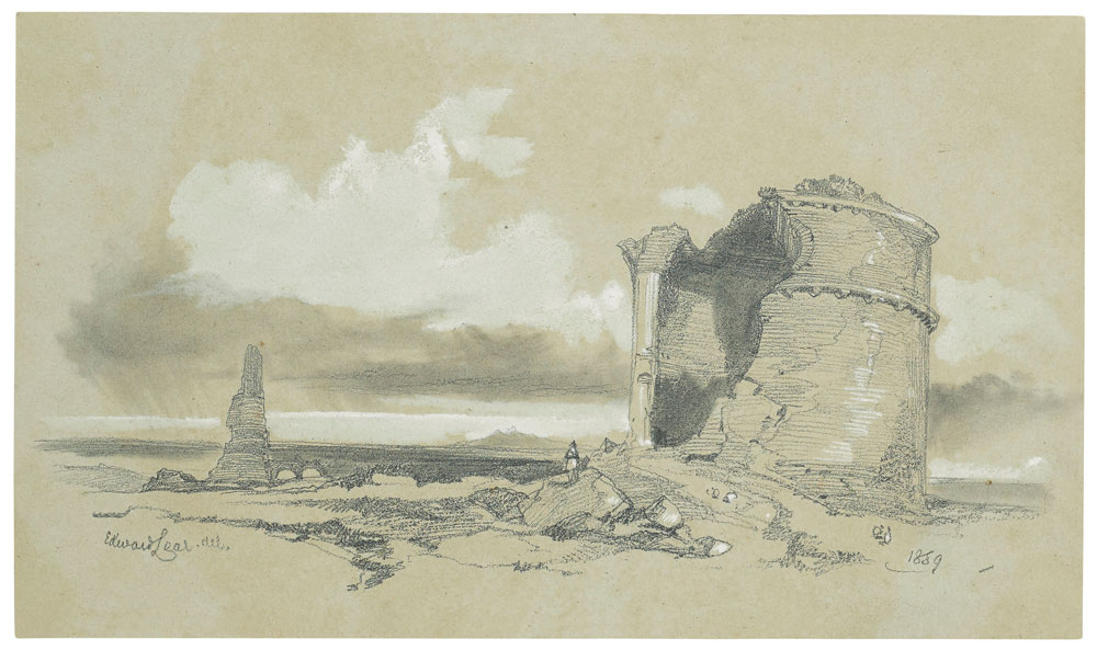 Edward Lear - An ancient tomb in the Roman campagna  