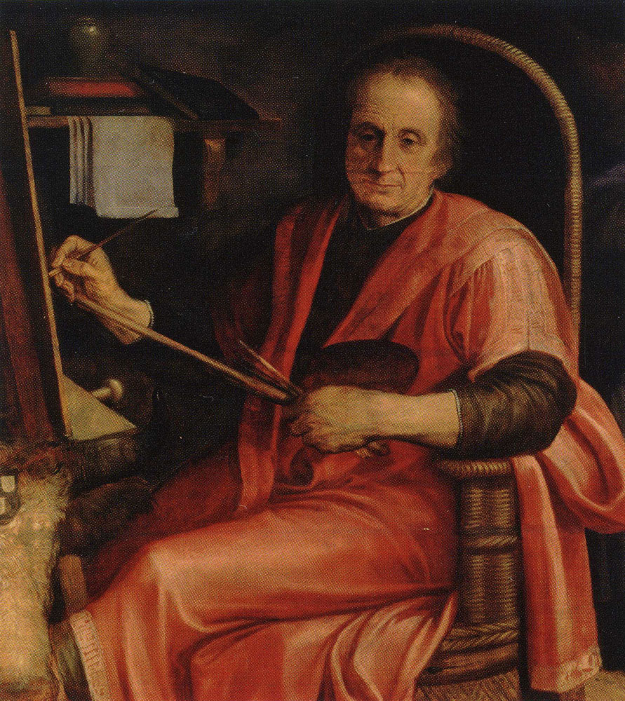 Frans Floris - The Painter Rijk met de Stelt as St. Luke Painting the Virgin