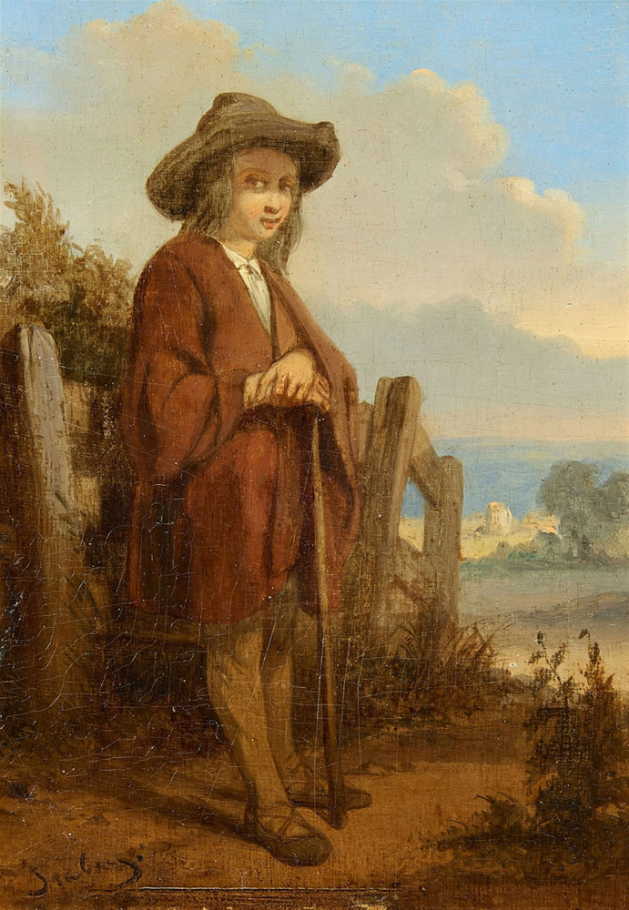 Eugene Isabey - Landscape with a Young Man