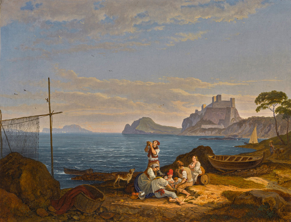 Ludwig Richter - The Bay of Naples, Capri beyond
