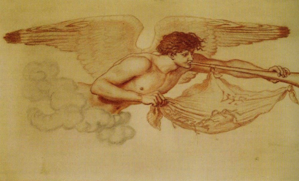 Ford Madox Brown - Angel blowing a trumpet
