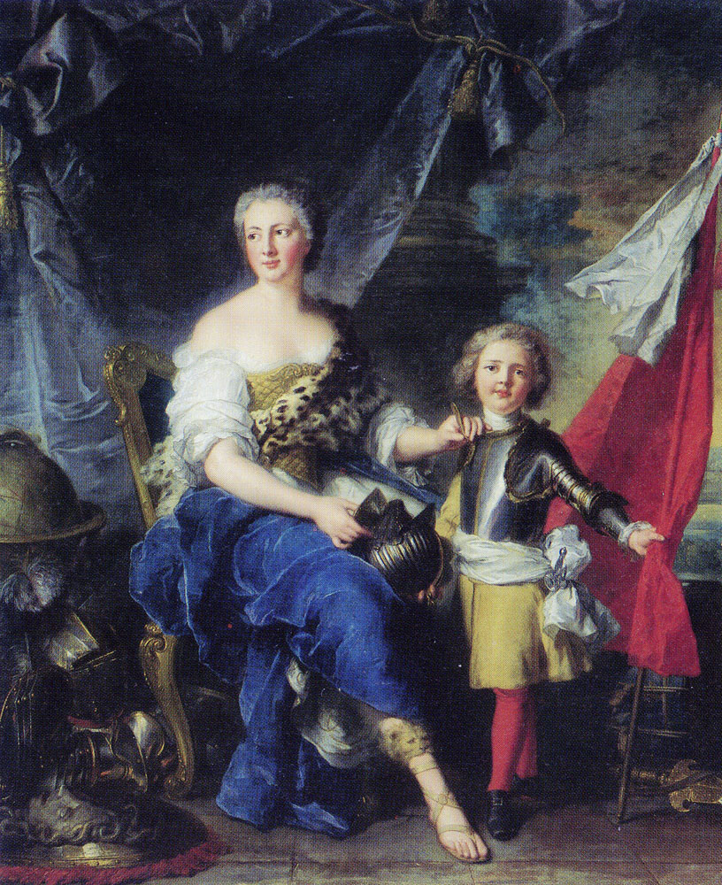 Jean-Marc Nattier - Mademoiselle de Lambesc as Minerva with Her Brother the Comte de Brienne