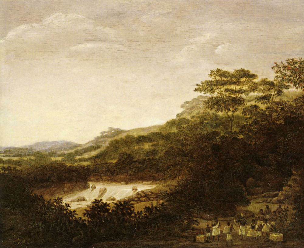 Frans Post - Waterfall with Indians