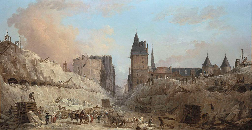 Hubert Robert - The Demolition of Houses on the Pont au Change