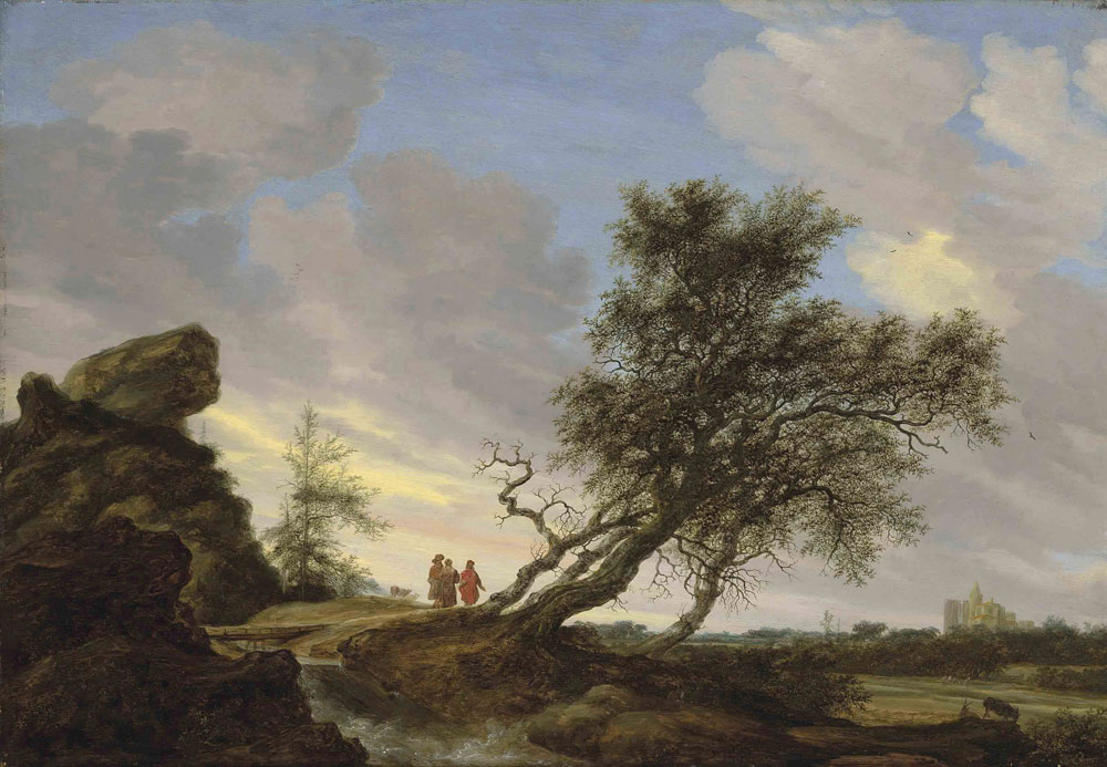 Salomon van Ruysdael - An extensive landscape with the Road to Emmaus