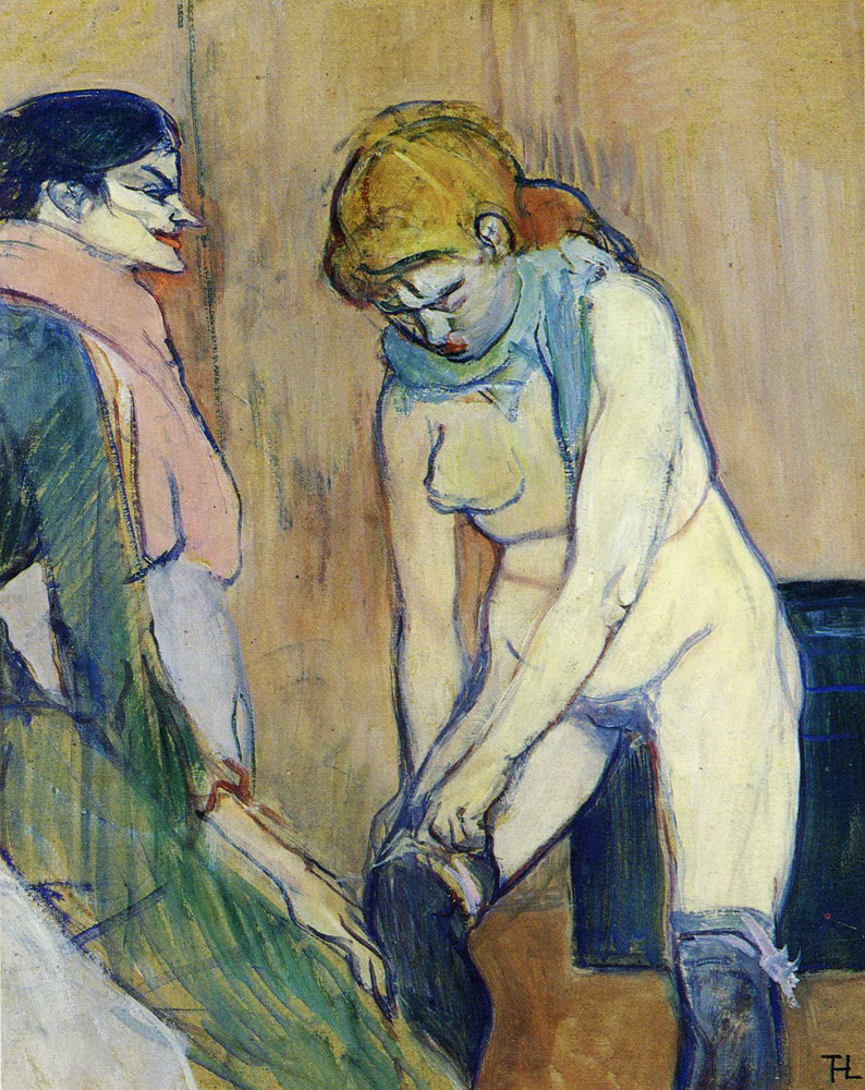 Henri de Toulouse-Lautrec - Woman Pulling Up Her Stocking