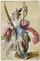 Bartholomeus Spranger - Minerva with the Shield of Saint Luke