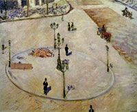 Gustave Caillebotte A Traffic Island, Boulevard Haussmann