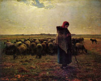 Jean-François Millet Shepherdess with Her Flock