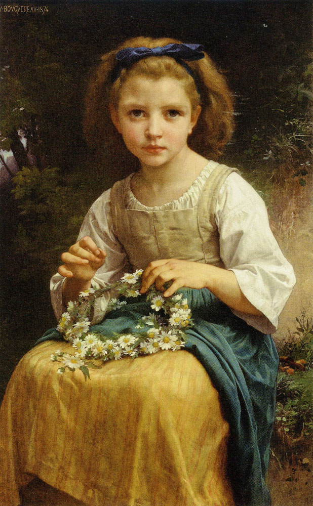 William-Adolphe Bouguereau - Child Braiding a Garland