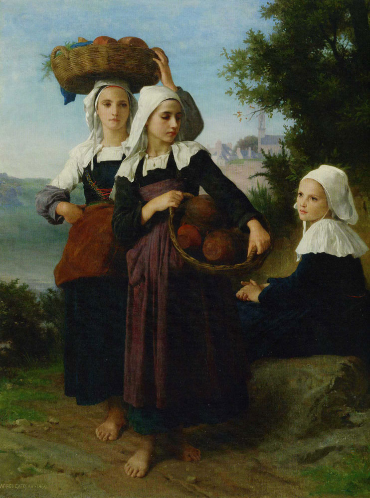 William-Adolphe Bouguereau - Fouesnant Girls Returning from Market