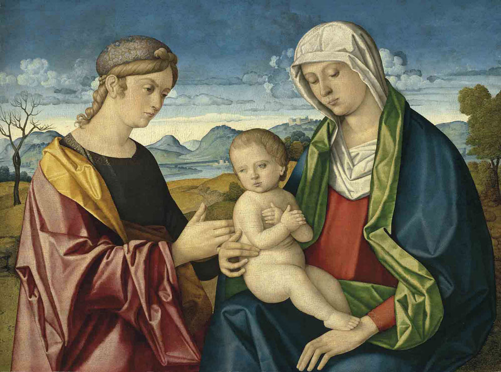 Vincenzo Catena - The Madonna and Child with a Female Saint