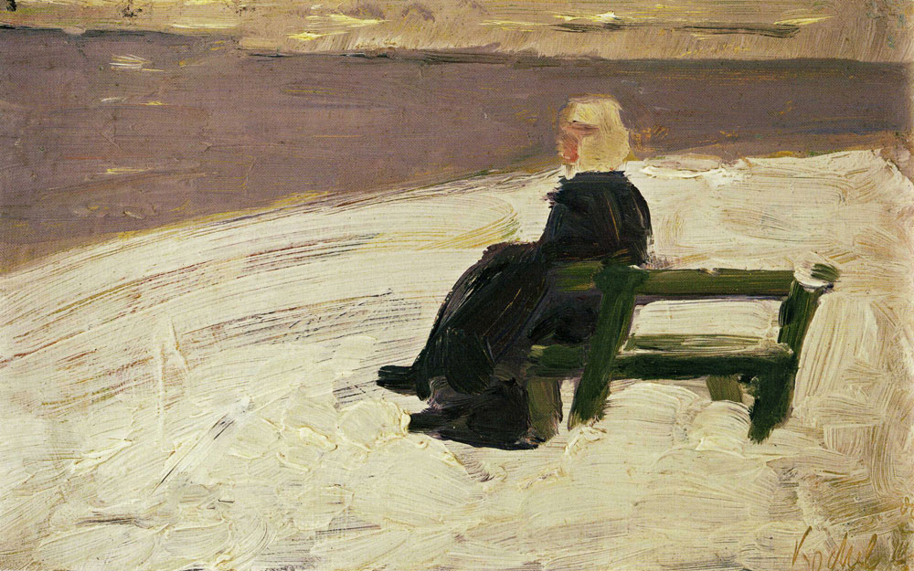 Franz Marc - Woman in Winter Landscape on a Green Seat