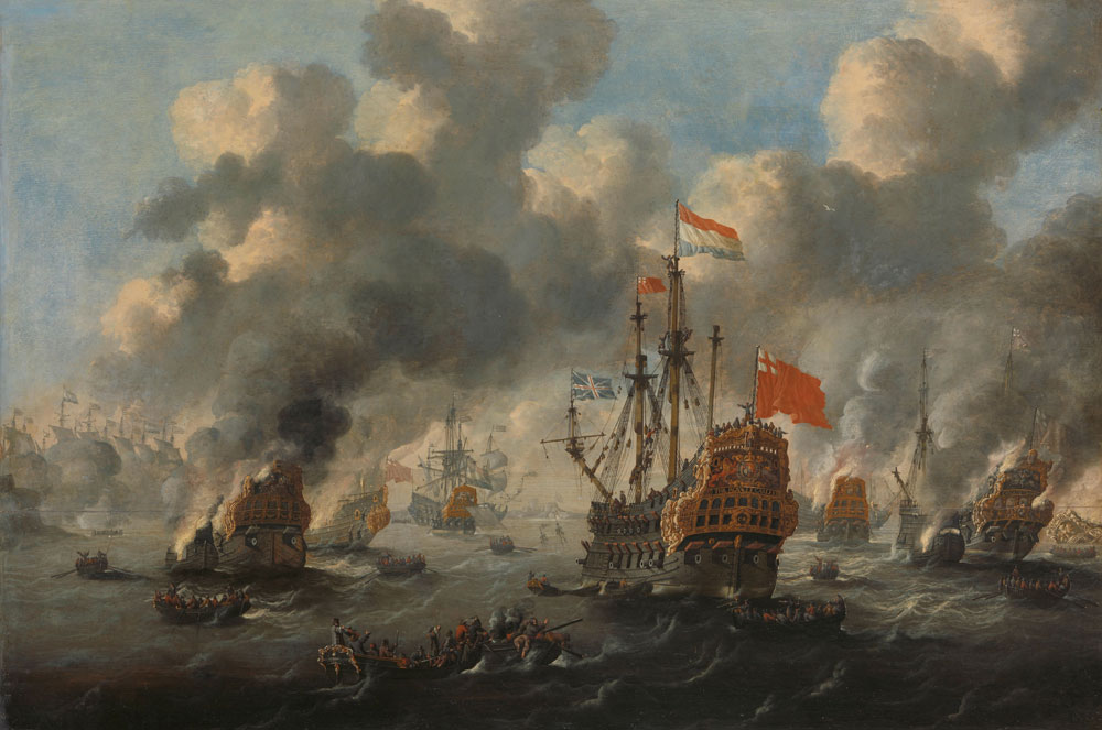 Peter van den Velde - Burning of the English Fleet at Chatham, 20 June 1667 (Raid on the Medway)