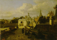Jan van der Heyden View of the Anthonispoort in Amsterdam, the Zuiderkerk Beyond