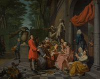 Jan Jozef Horemans the Younger A music party on a terrace