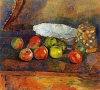Alexej von Jawlensky Still-life with apples, blue bowl and coffee-pot