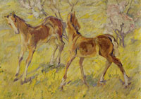 Franz Marc Foals at Pasture (Leaping Foals)