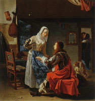 After Frans van Mieris the Elder - Brothel Scene