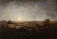 Jean-François Millet The Sheep Meadow, Moonlight