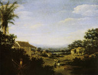 Frans Post Village and Chapel with Portico