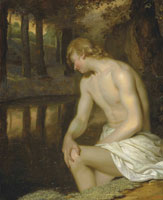 Godfried Schalcken Narcissus gazing at his own reflection