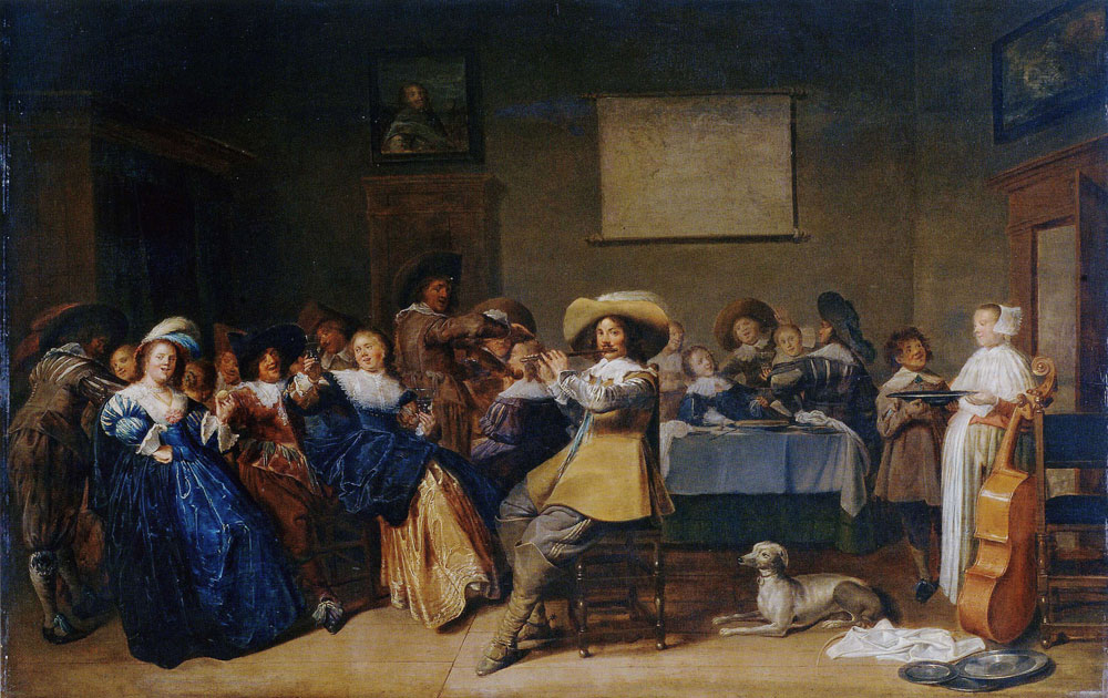 Dirck Hals - Merry Company with a Flute Player