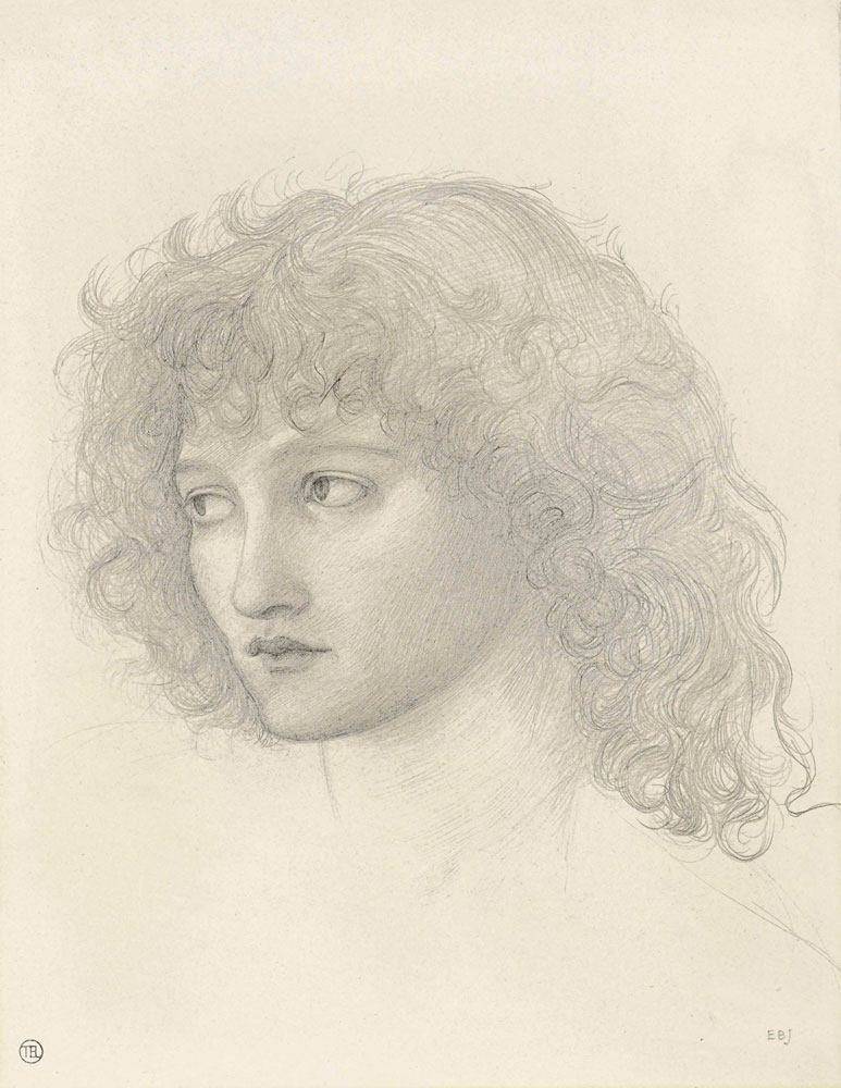 Edward Coley Burne-Jones - Study for the head of the Angel in 'Le Chant d'Amour'