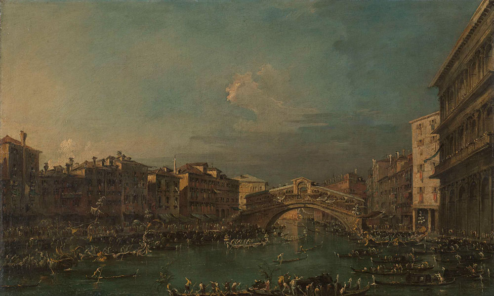 Francesco Guardi - Regatta on the Grand Canal, near the Rialto Bridge, Venice