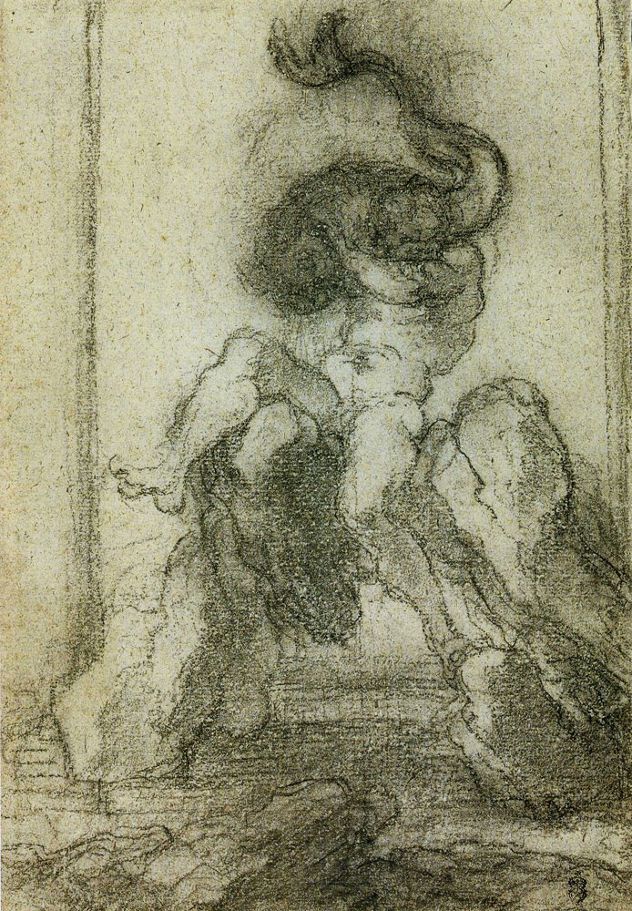 Gian Lorenzo Bernini - Design for a Fountain, with a Marine God Clutching a Dolphin
