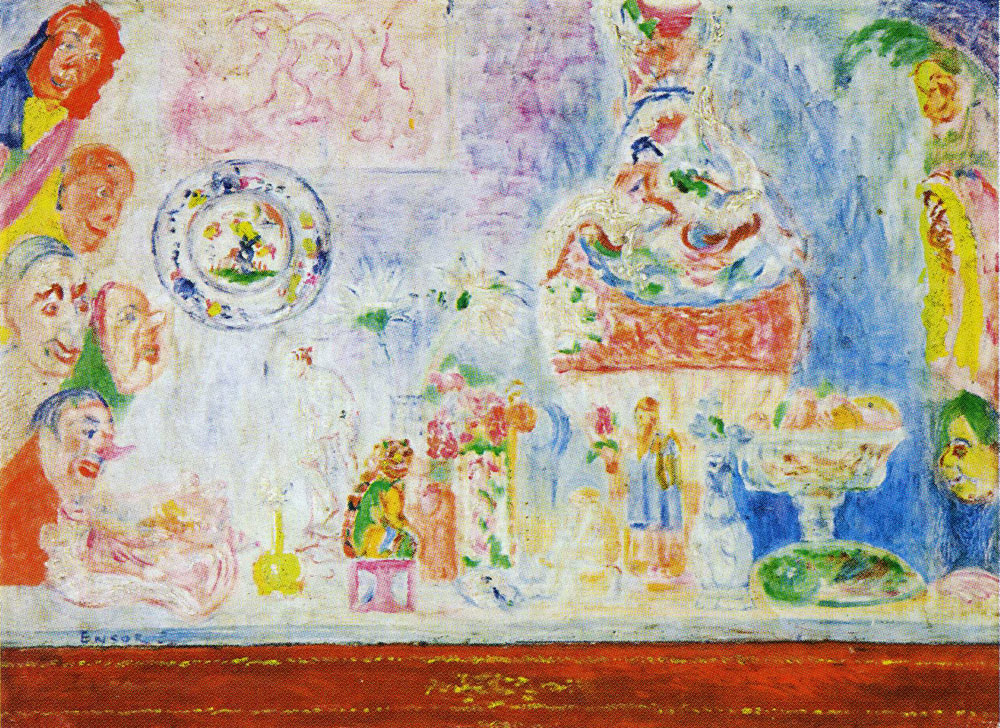 James Ensor - Rare Flowers, Laughing Masks, Vases and Statuettes