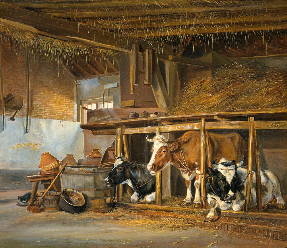 Jan van Ravenswaay - Cows in a Stable
