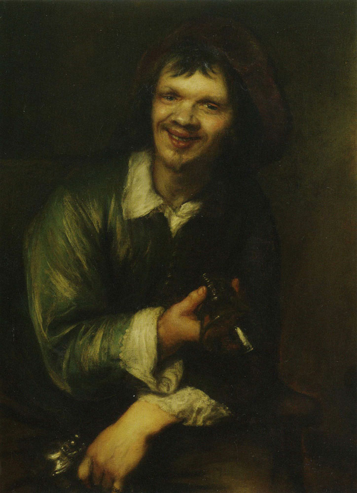 Attributed to Jan Lievens - Drinker Holding a Glass and Pitcher