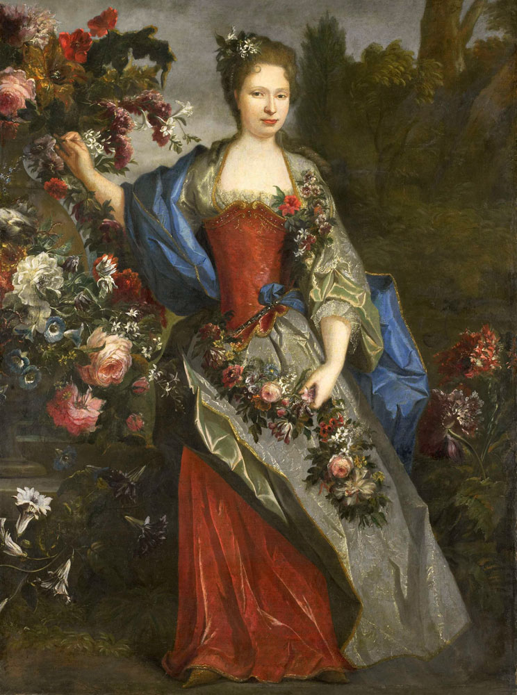 School of Nicolas de Largillière - Portrait of a Woman, according to tradition Marie Louise Elisabeth d'Orléans (1695-1719), Duchesse de Berry, as Flora