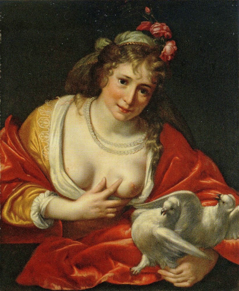 Copy after Paulus Moreelse - Venus with Two Pidgeons