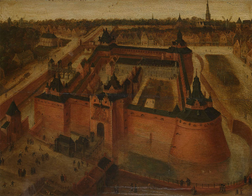 Anonymous - Bird's-eye View of the Vredenburg (Vredeborch) Castle in Utrecht