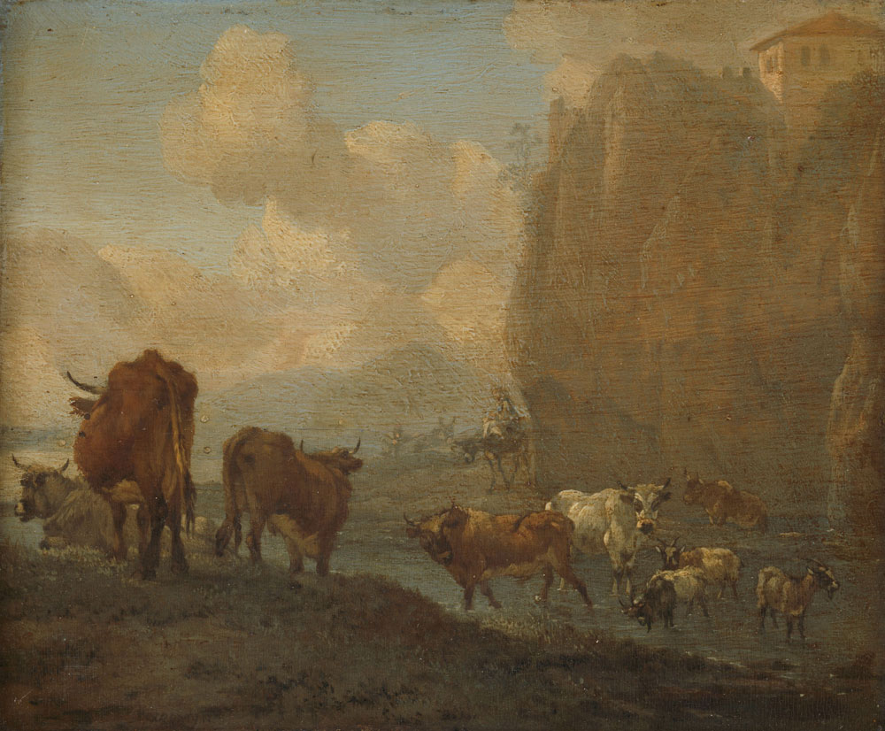 Willem Romeijn - Livestock by a River