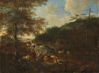 Adam Pijnacker Landscape with cattle
