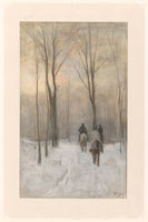 Anton Mauve Riders in the Snow in the Haagse Bos