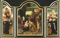 Manner of Bartholomäus Bruyn the Elder Triptych with the Adoration of the Magi