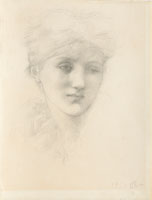 Edward Coley Burne-Jones Portrait head of a young woman