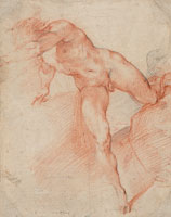 Giuseppe Cesari A study of a nude man, running towards the left