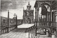 Hendrick Hondius after Hans Vredeman de Vries The Architecture of Fantasy with Perspective Lines