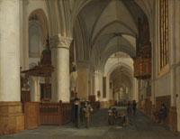 Job Adriaensz Berckheyde Interior of the Church of St Bavo in Haarlem