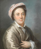 Katherine Read - Portrait of a gentleman, half-length, in a light mauve robe de chambre and turban