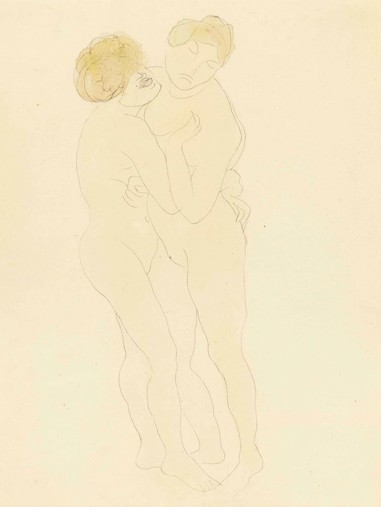 Auguste Rodin - Deux femmes nues enlacées