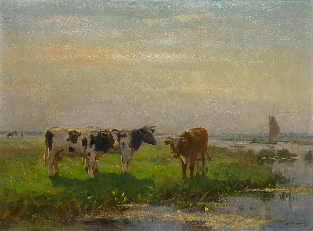 Bernardus Antonie van Beek - Cows in the Meadow