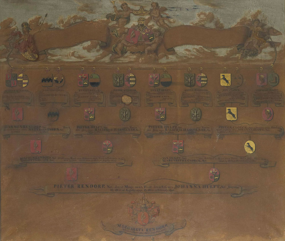 Anonymous - Chart with Coats of Arms of Margaretha Rendorp
