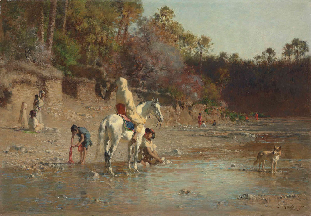 Gustave Achille Guillaumet - On the bank of the El Kantara river